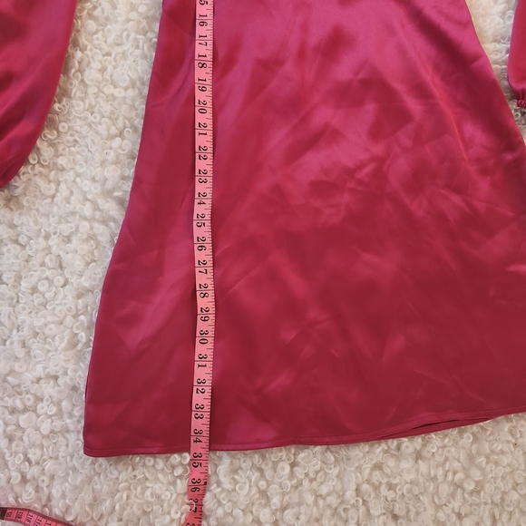 BNWT Vero Moda US M Pink Fushia Long Sleeve Backless Party Mini Dress Coktail - Picture 5 of 16